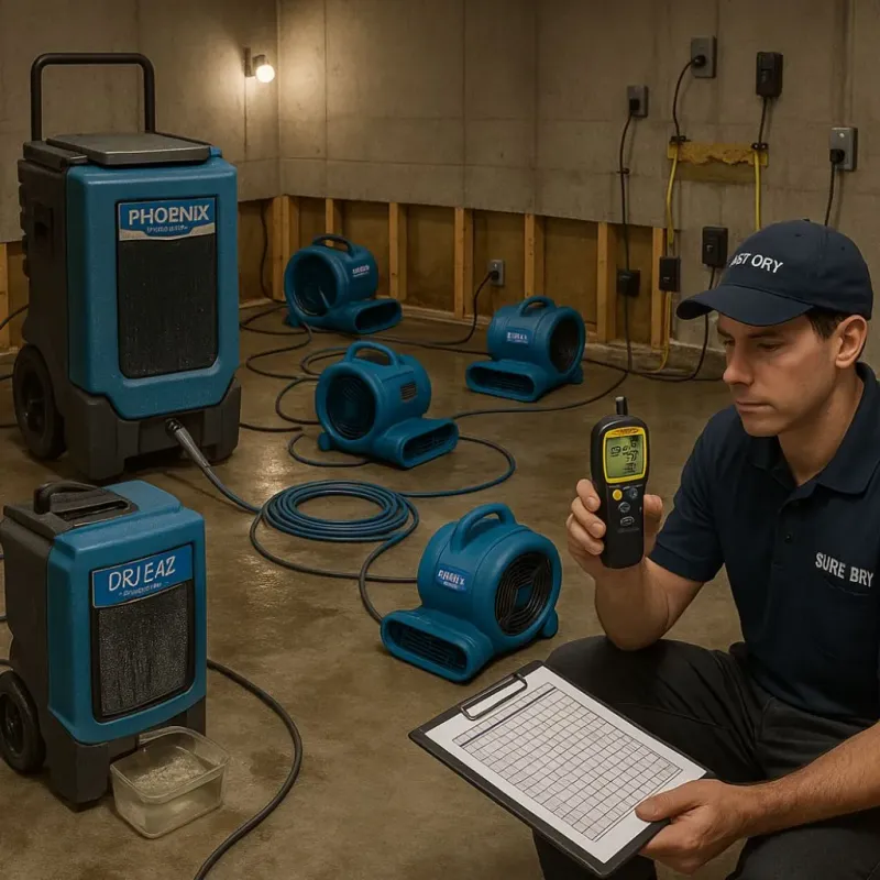Structural Drying and Dehumidification process in Ferriday, LA